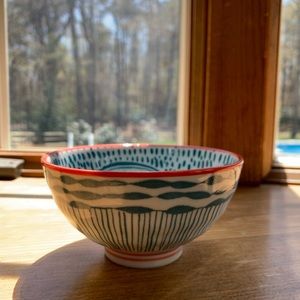 Blue and orange Anthropologie bowl